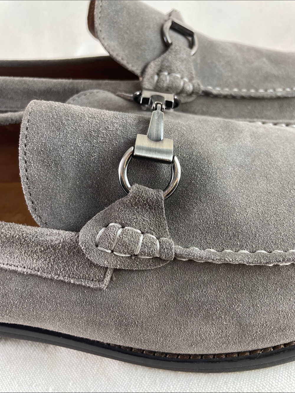 Steve Madden Arista Men's Grey Suede Bit Loafers Size 12 - Picture 8 of 12
